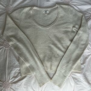 Aerie Soft Cream Scoop Neck Sweater